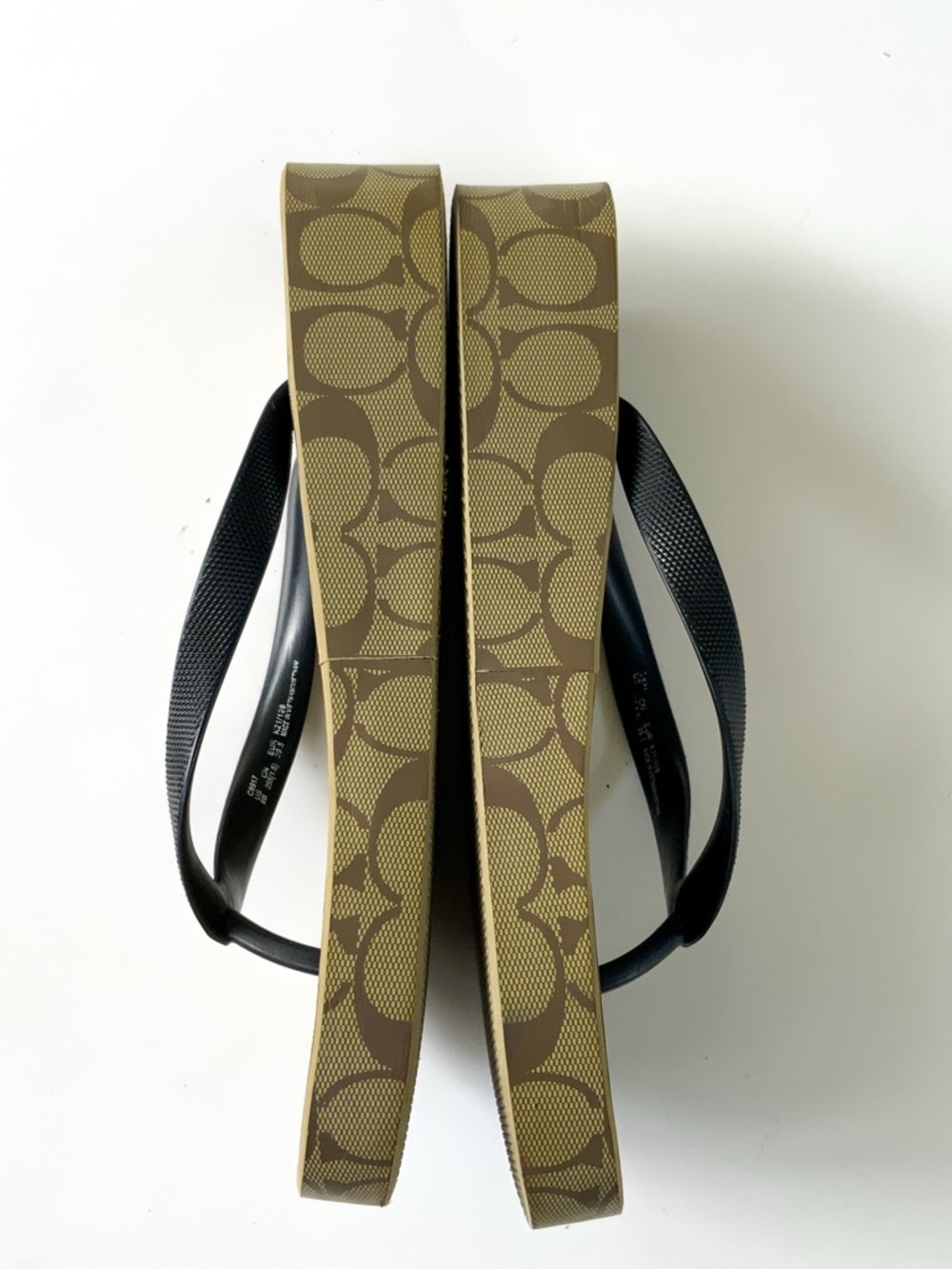 Coach Monogram Tan Wedge Sandals Size 9 - Picture 5 of 5